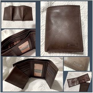 NEW || Men’s Fossil Trifold Wallet || Brown Leather (or leather-like material)